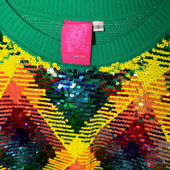 Queen of Sparkles short sleeve sweater top size small - Picture 4 of 5